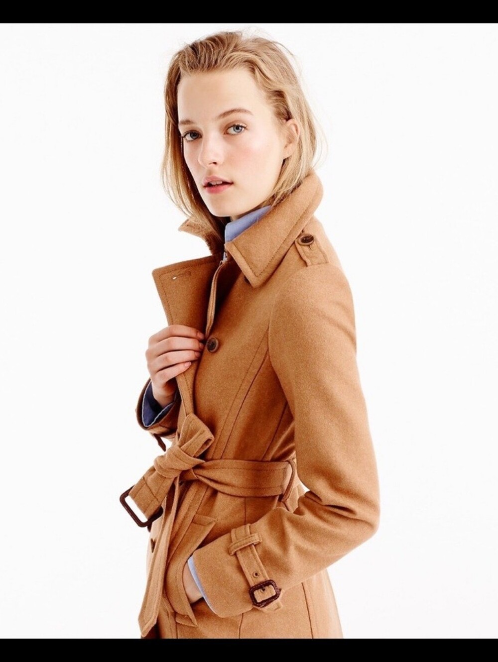 $365 J. Crew Icon Trench Coat in Italian Wool-Cashmere Nello Gori - Picture 3 of 13